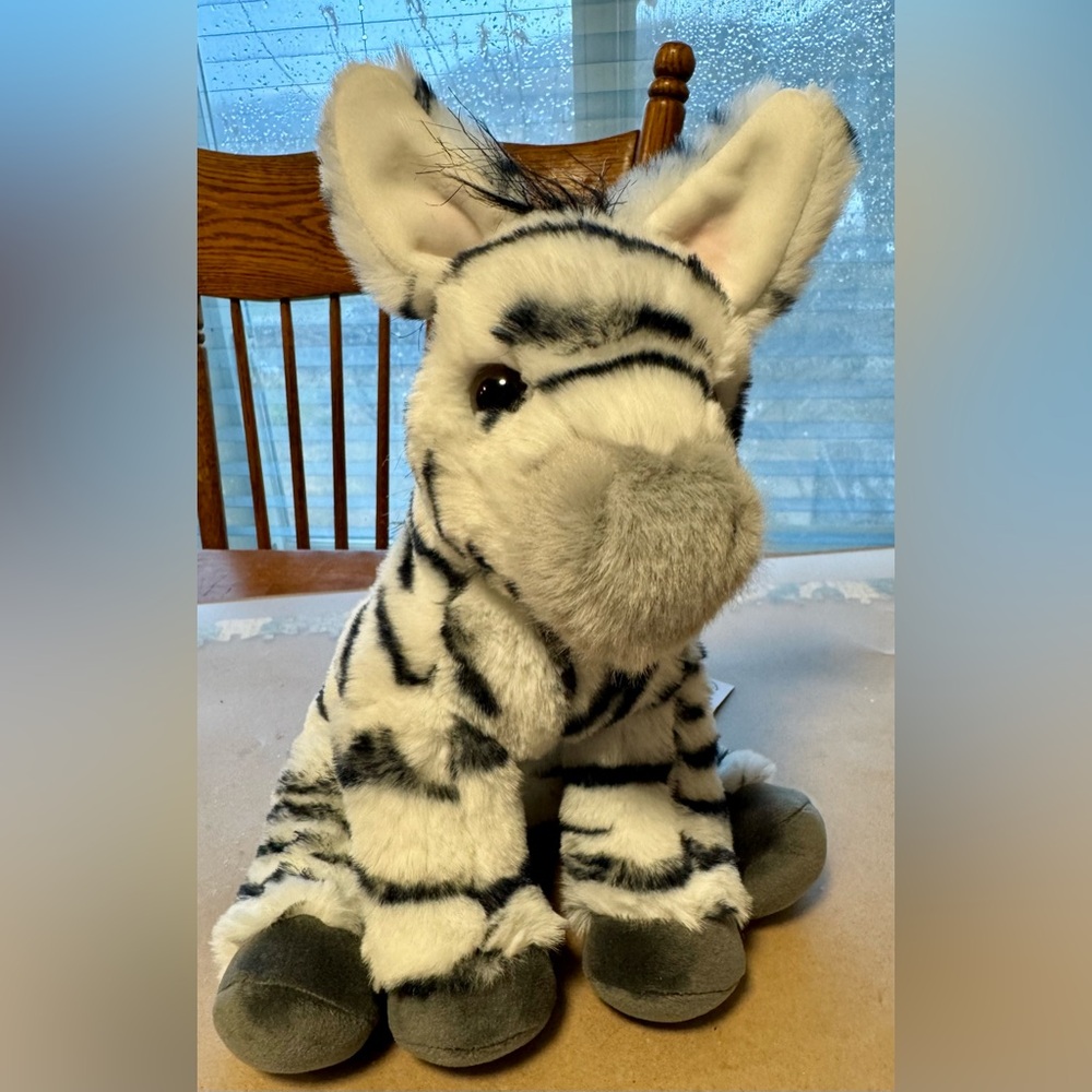 Plush Zebra Stuffed Animal Toy - Black and White